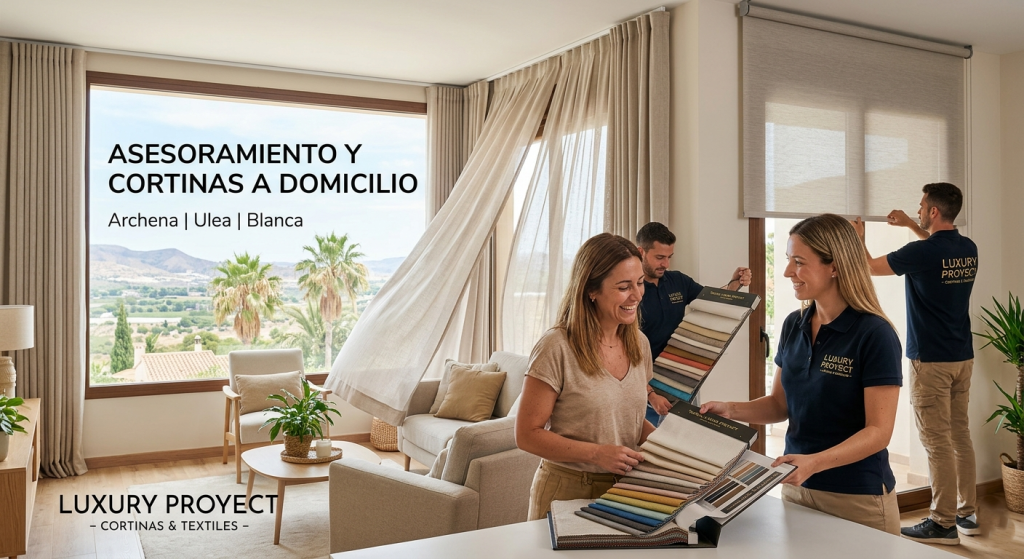 cortinas a medida instaladas en vivienda en Archena Murcia por Luxury Proyect