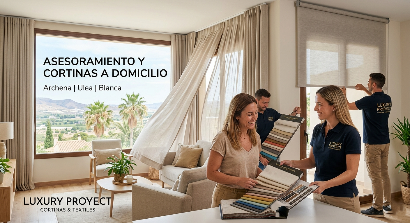 cortinas a medida instaladas en vivienda en Archena Murcia por Luxury Proyect