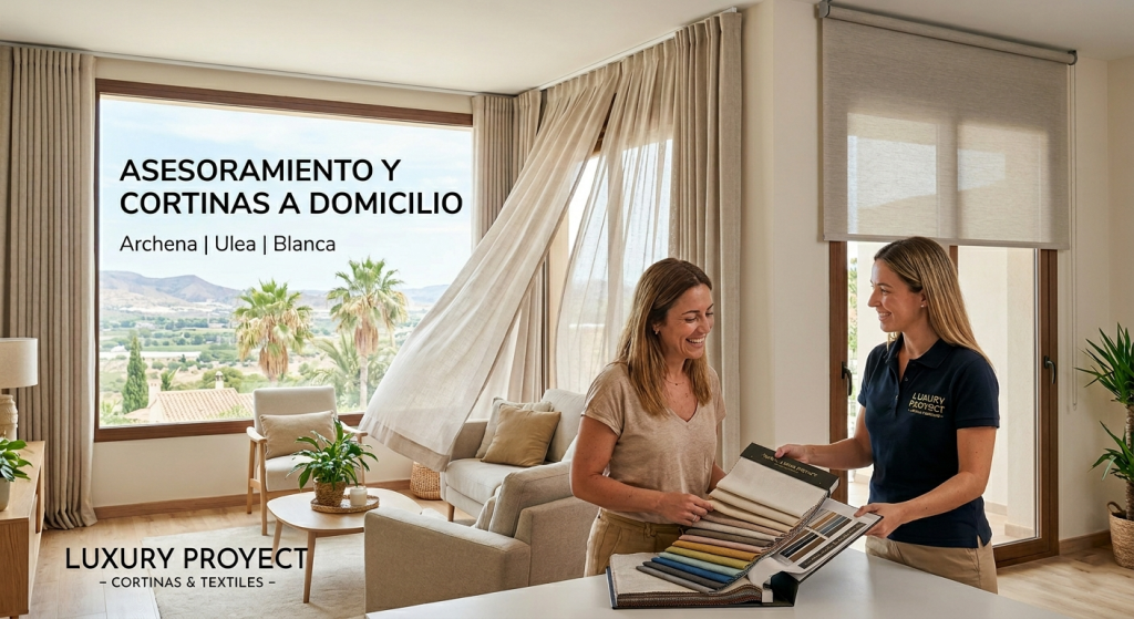 cortinas modernas instaladas en vivienda en Archena Murcia