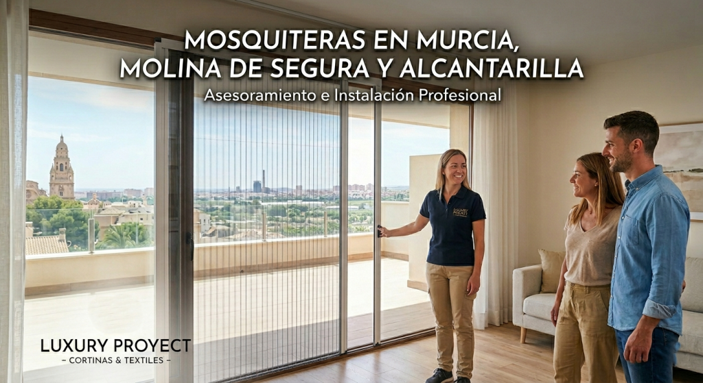 mosquiteras enrollables y plisadas instaladas en vivienda en Murcia